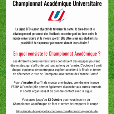 Championnat Académique Football saison 2025-2026